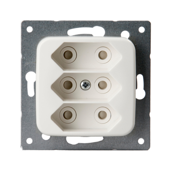 Flush-mounted Euro outlet  spring, IP20, Jussi