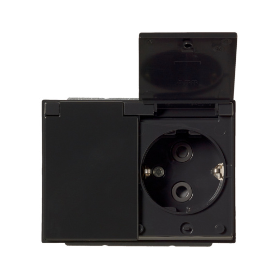 Flush-mounted outlet with flip cover IP21, Impressivo