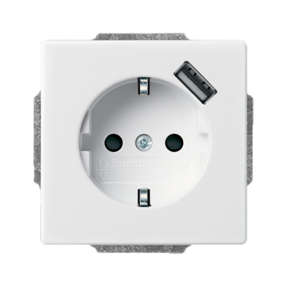 Flush-mounted outlet With USB charger, IP20, Impressivo