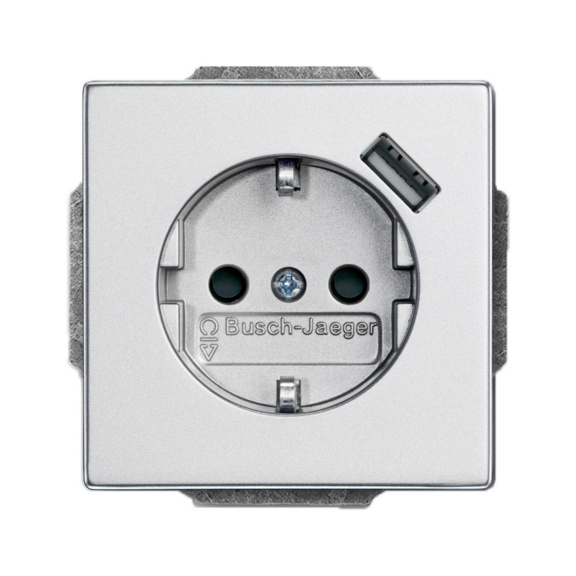 Flush-mounted outlet With USB charger, IP20, Impressivo - SOCKET OUTLET 20EUCBUSB-83