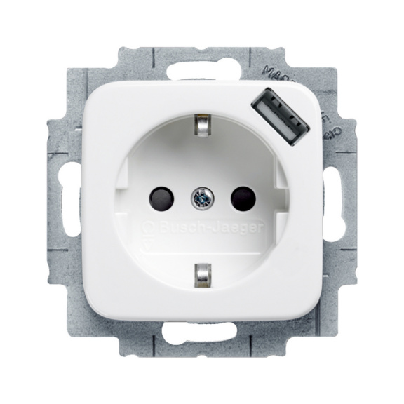 Flush-mounted outlet with USB charger IP20, Jussi