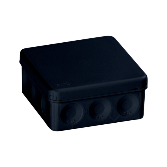Surface-mounted junction box AP10 IP65, plastic - JUNCTION BOX IP65 104X104 BLACK