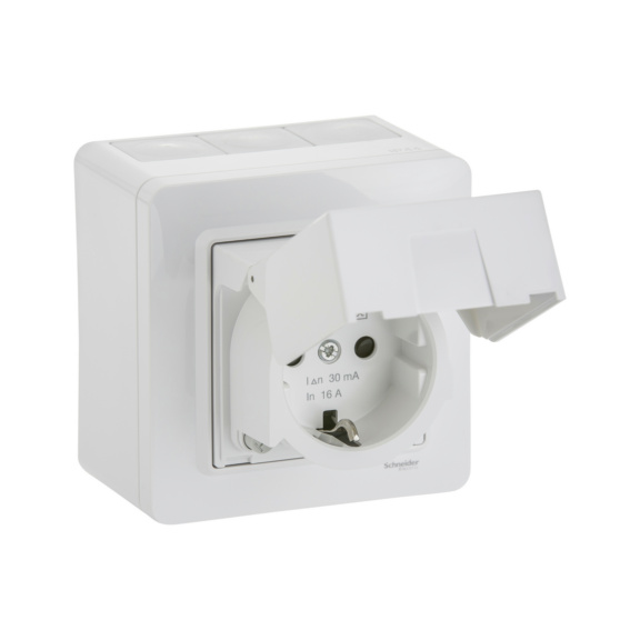 Flush-mounted residual current device  IP44, Kosti - SOCKET OUTLET SRCD, IP44 3120EUG-44