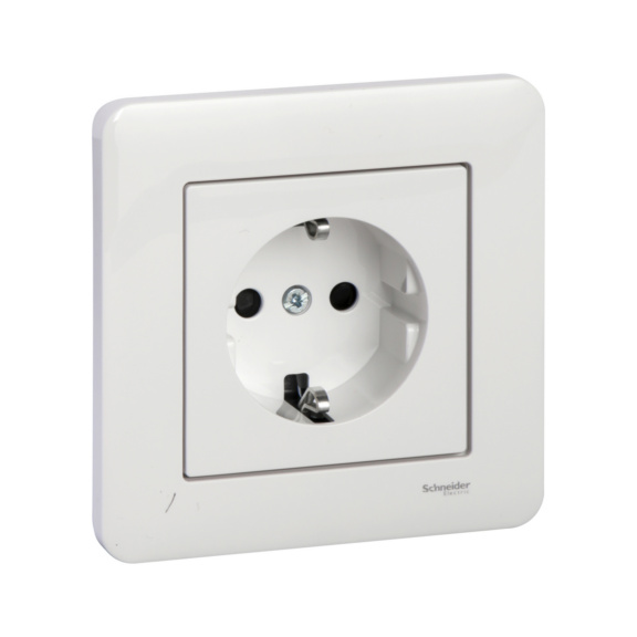 Flush-mounted Schuko outlet IP20 Exxact - SOCKET OUTLET GROUNDED 1-PIECE WT