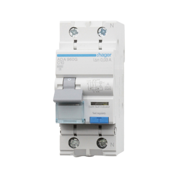 Residual current breaker with overcurrent ADA 30mA - FAULT CIRCUIT BREAKER 1L.N C 2X16A