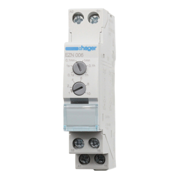Time relay Hager, multifunction - TIME RELAY MULTIF. 0.1S-10H 1WK 8A 1-MOD