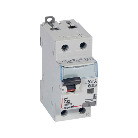 Residual current circuit breaker DX3 30mA - RCBO 2-P. C32A 30MA LEG