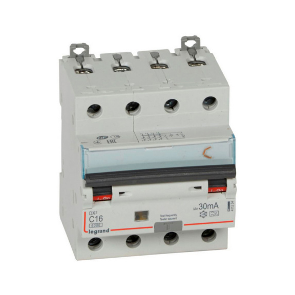 Residual current circuit breaker DX3 30mA - RCBO 4-P. C16A 30MA LEG