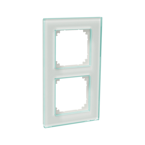 Cover plate 90 mm glass Exxact - EXXACT FRAME 2-GANG GLASS WT