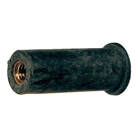 Rubber nut - RUBBER NUT with brass insert 4x11