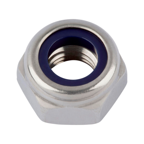 Nylock nut, low profile, clamping piece (non-metal insert, ring) - DIN 985 A2 M3