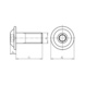 Hexagon socket screw, flat round head, flange - ISO 7380-2 010.9 A2K M6X45 - 2