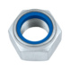 Nylock nut, low profile, clamping piece (non-metal insert, ring) - DIN 985/8 ZP M12 WITH BLUE RING - 1