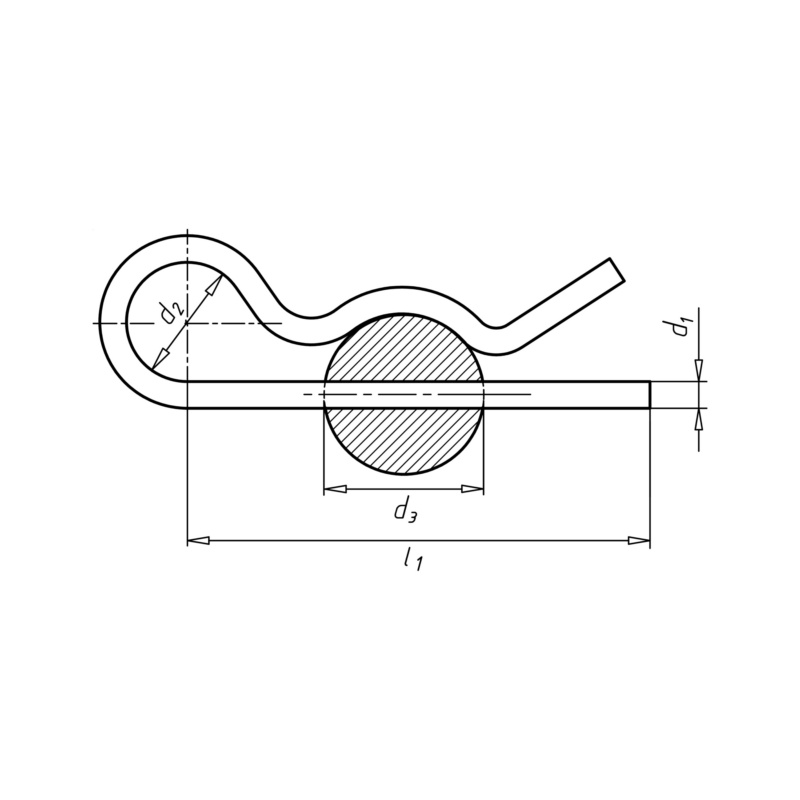 Spring cotter pin DIN 11024 ZP from