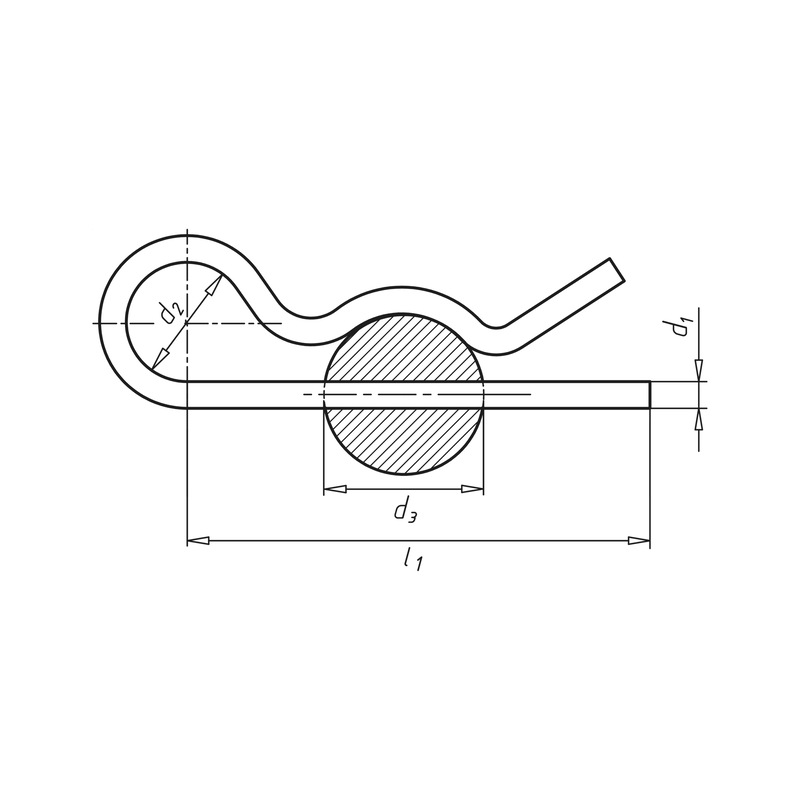 带单环路的弹性开口销,镀锌