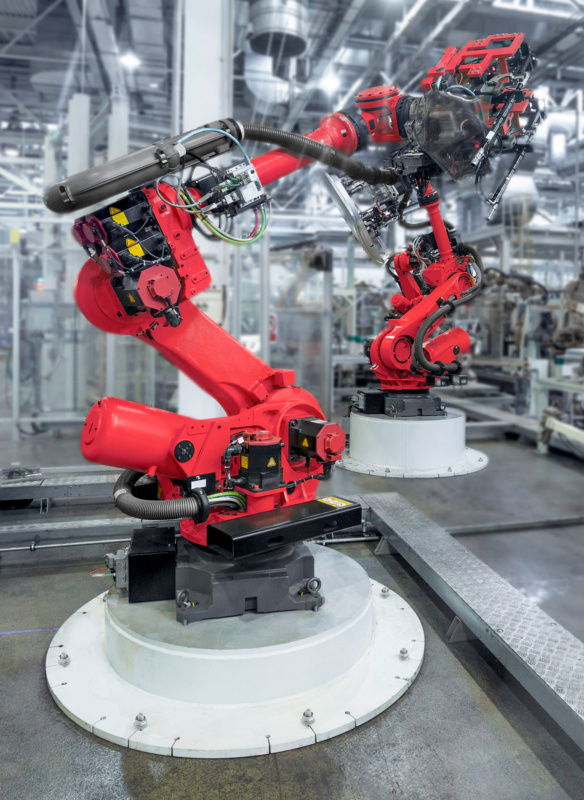 Dynamisch belastete Anbauteile wie Roboter stellen spezielle Anforderungen an Befestigungsmittel