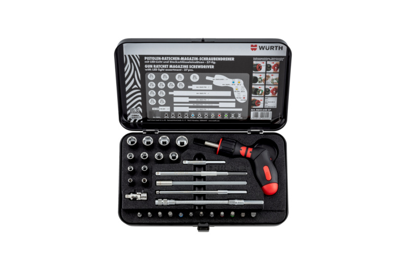 ¼" 피스톨 라쳇 스크루드라이버 세트 37PCS