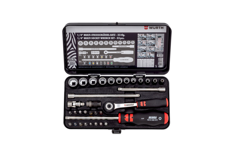 ¼" 멀티 소켓 렌치 세트 33PCS