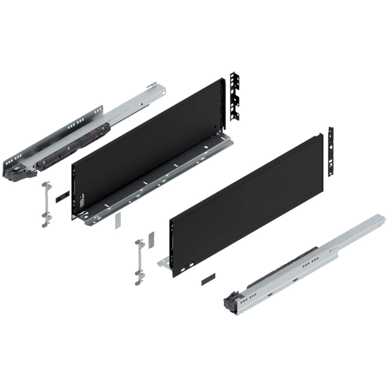 22" Legrabox Drawer System C Height, 7", 125lb Capacity Full-Extension with BLUMOTION, Carbon Black Matte, item B770C55S-22CB