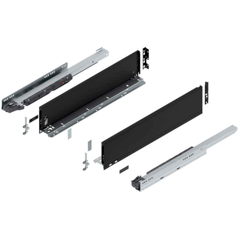 22" Legrabox Drawer System K Height, 5-1/16", 125lb Capacity Full-Extension with BLUMOTION, Carbon Black Matte, item B770K55S-22CB
