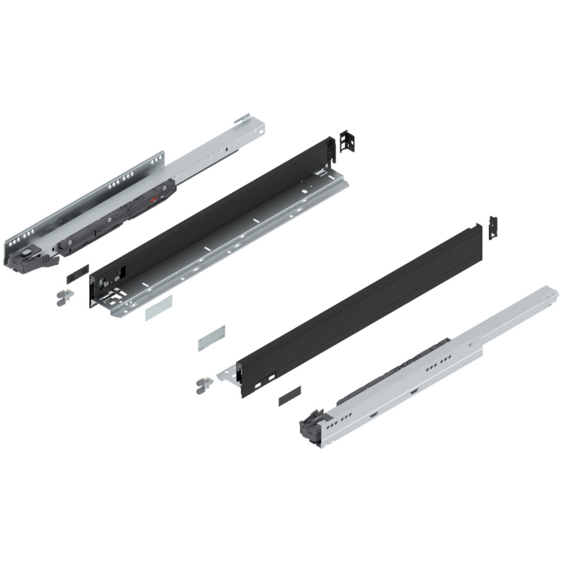 22" Legrabox Drawer System N Height, 2-5/8", 125lb Capacity Full-Extension with BLUMOTION, Carbon Black Matte, item B770N55S-22CB