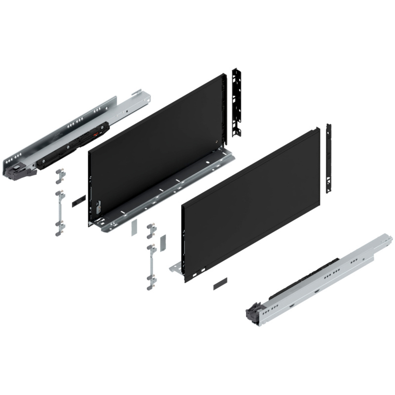 20" Legrabox Drawer System F Height, 9-1/2", 170lb Capacity Full-Extension with BLUMOTION, Carbon Black Matte, item B773F50S-20CB