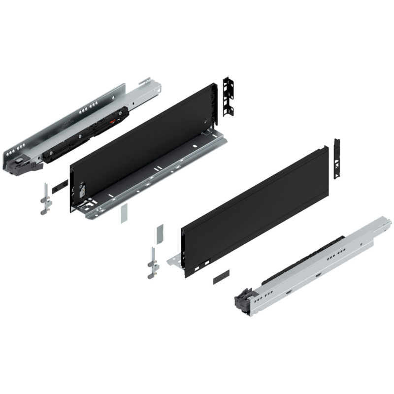 18" Legrabox Drawer System K Height, 5-1/16", 170lb Capacity Full-Extension with BLUMOTION, Carbon Black Matte, item B773K45S-18CB