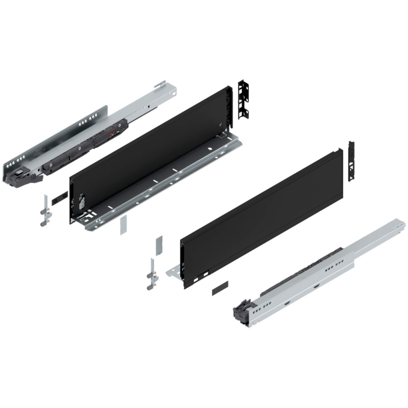 20" Legrabox Drawer System K Height, 5-1/16", 125lb Capacity Full-Extension with BLUMOTION, Carbon Black Matte, item B770K50S-20CB