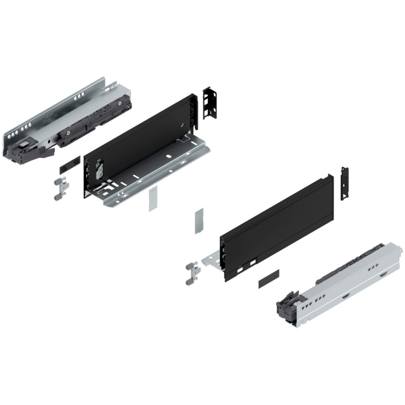 11" Legrabox Drawer System M Height, 3-9/16", 125lb Capacity Full-Extension with BLUMOTION, Carbon Black Matte, item B770M27S-11CB