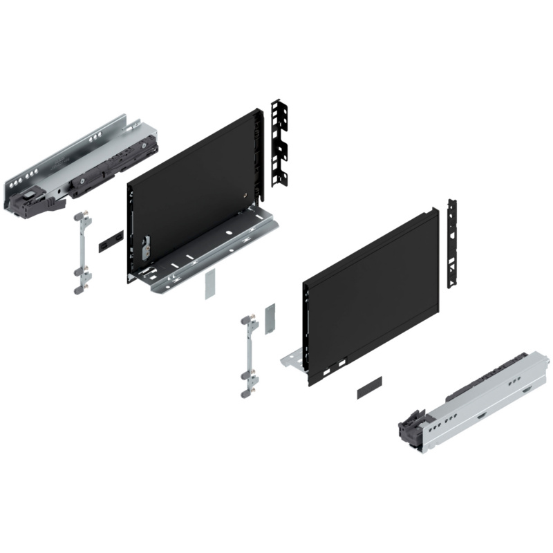 11" Legrabox Drawer System C Height, 7", 125lb Capacity Full-Extension with BLUMOTION, Carbon Black Matte, item B770C27S-11CB