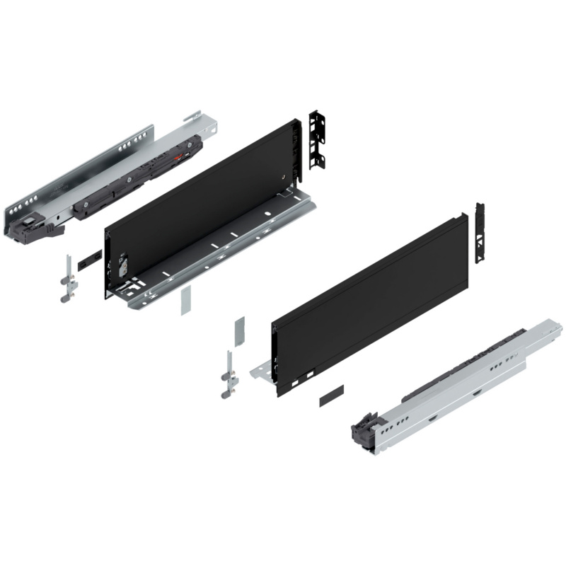16" Legrabox Drawer System K Height, 5-1/16", 125lb Capacity Full-Extension with BLUMOTION, Carbon Black Matte, item B770K40S-16CB