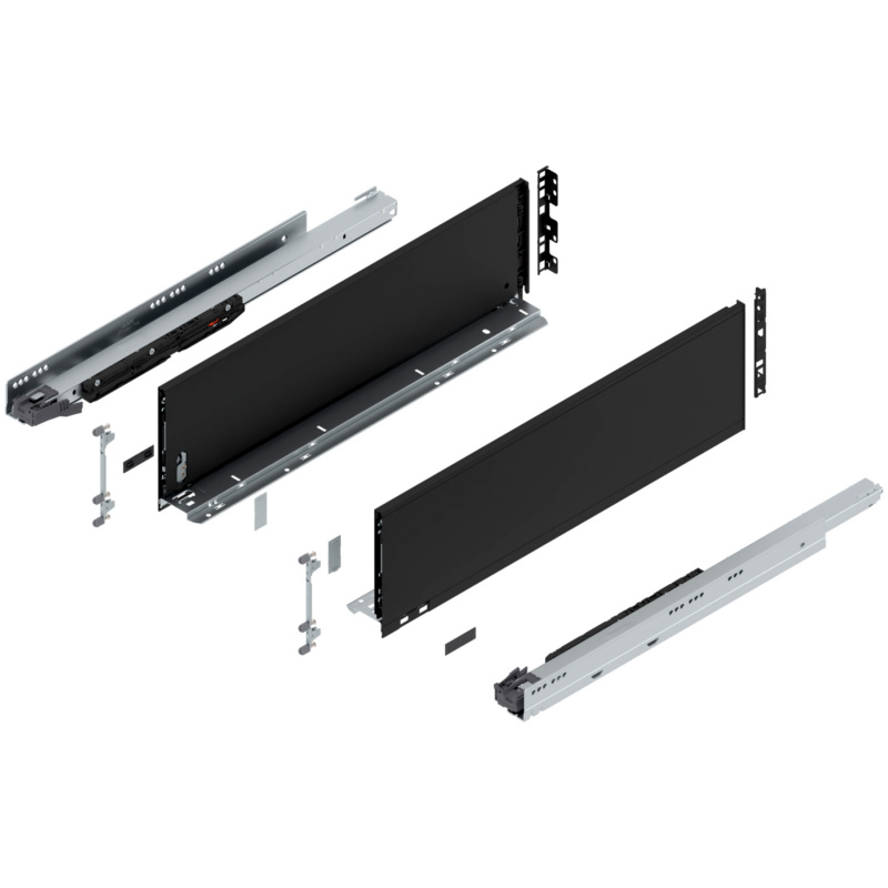 24" Legrabox Drawer System C Height, 7", 170lb Capacity Full-Extension with BLUMOTION, Carbon Black Matte, item B773C60S-24CB