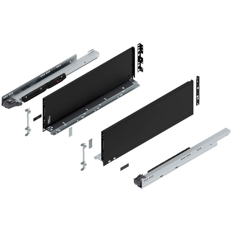 22" Legrabox Drawer System C Height, 7", 170lb Capacity Full-Extension with BLUMOTION, Carbon Black Matte, item B773C55S-22CB