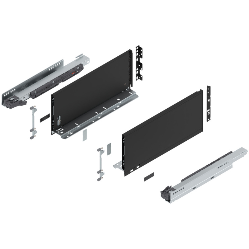 16" Legrabox Drawer System C Height, 7", 125lb Capacity Full-Extension with BLUMOTION, Carbon Black Matte, item B770C40S-16CB