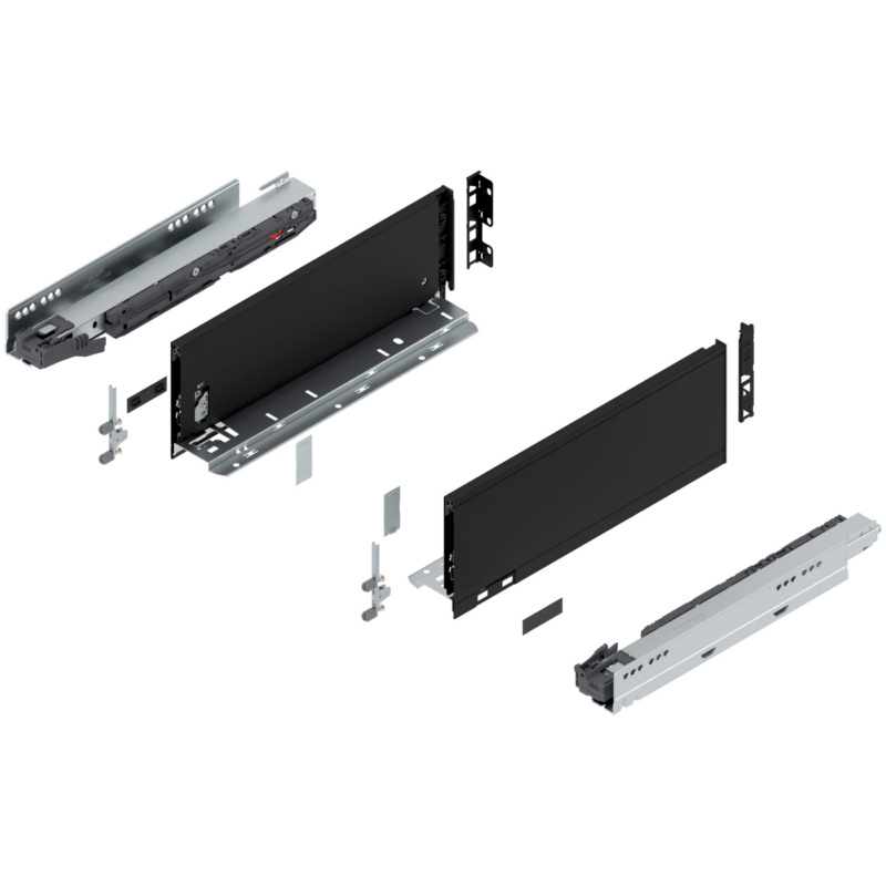 14" Legrabox Drawer System K Height, 5-1/16", 125lb Capacity Full-Extension with BLUMOTION, Carbon Black Matte, item B770K35S-14CB