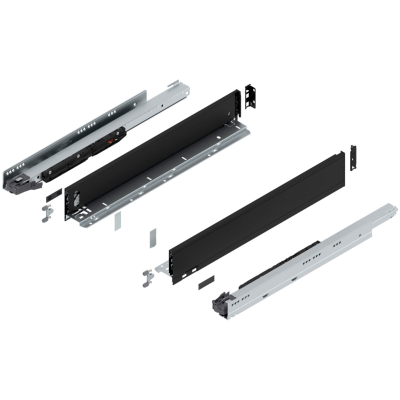 22" Legrabox Drawer System M Height, 3-9/16", 170lb Capacity Full-Extension with BLUMOTION, Carbon Black Matte, item B773M55S-22CB
