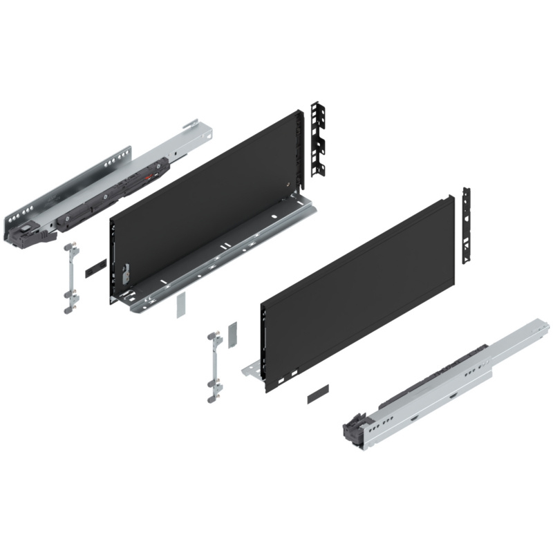 18" Legrabox Drawer System C Height, 7", 125lb Capacity Full-Extension with BLUMOTION, Carbon Black Matte, item B770C45S-18CB