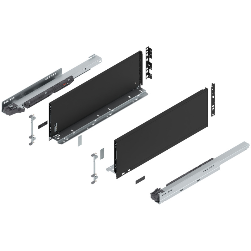 20" Legrabox Drawer System C Height, 7", 125lb Capacity Full-Extension with BLUMOTION, Carbon Black Matte, item B770C50S-20CB