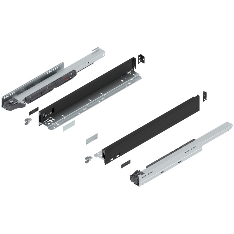 20" Legrabox Drawer System N Height, 2-5/8", 125lb Capacity Full-Extension with BLUMOTION, Carbon Black Matte, item B770N50S-20CB