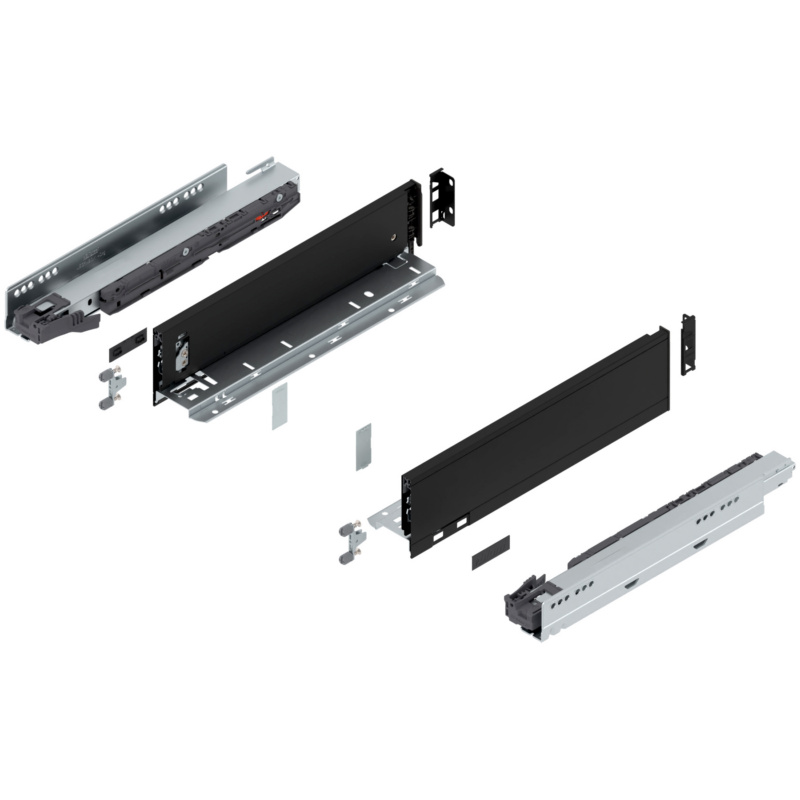 14" Legrabox Drawer System M Height, 3-9/16", 125lb Capacity Full-Extension with BLUMOTION, Carbon Black Matte, item B770M35S-14CB