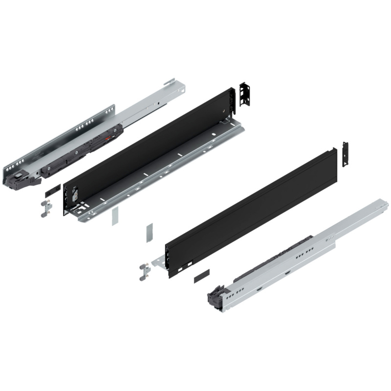 22" Legrabox Drawer System M Height, 3-9/16", 125lb Capacity Full-Extension with BLUMOTION, Carbon Black Matte, item B770M55S-22CB