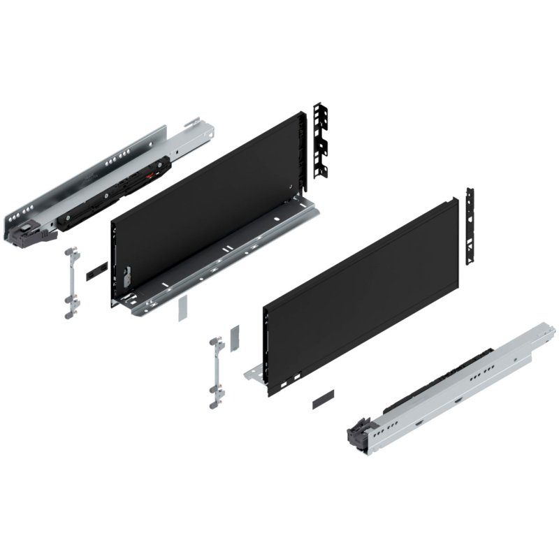 18" Legrabox Drawer System C Height, 7", 170lb Capacity Full-Extension with BLUMOTION, Carbon Black Matte, item B773C45S-18CB