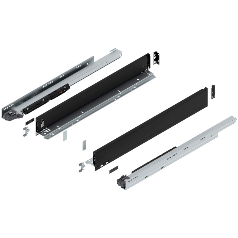 26" Legrabox Drawer System M Height, 3-9/16", 170lb Capacity Full-Extension with BLUMOTION, Carbon Black Matte, item B773M65S-26CB