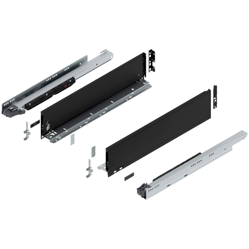 22" Legrabox Drawer System K Height, 5-1/16", 170lb Capacity Full-Extension with BLUMOTION, Carbon Black Matte, item B773K55S-22CB