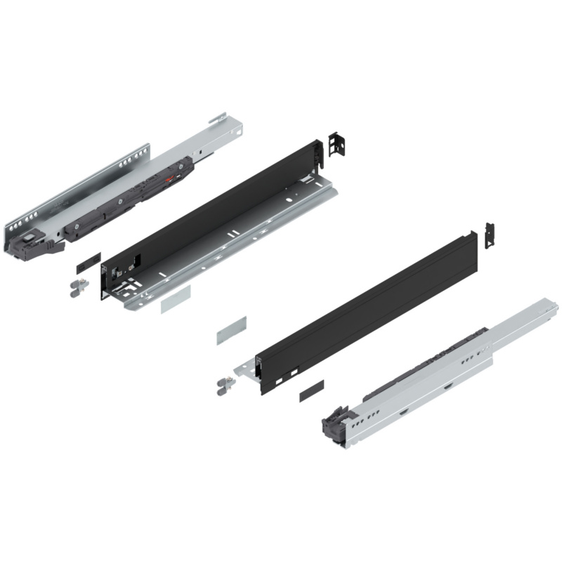 18" Legrabox Drawer System N Height, 2-5/8", 125lb Capacity Full-Extension with BLUMOTION, Carbon Black Matte, item B770N45S-18CB
