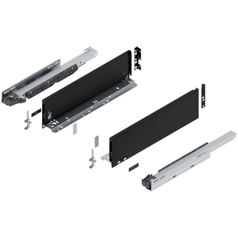 18" Legrabox Drawer System K Height, 5-1/16", 125lb Capacity Full-Extension with BLUMOTION, Carbon Black Matte, item B770K45S-18CB