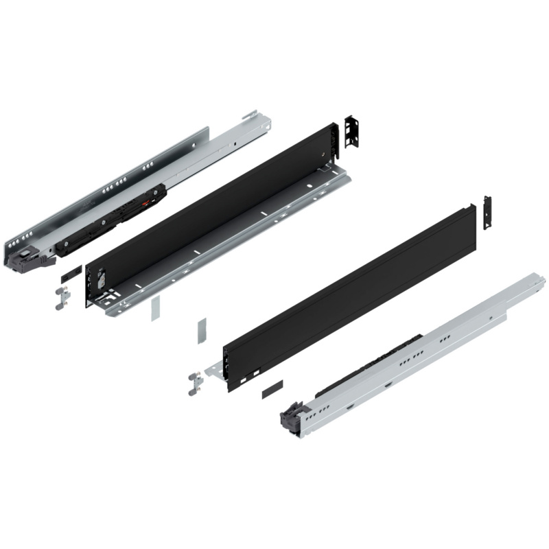24" Legrabox Drawer System M Height, 3-9/16", 170lb Capacity Full-Extension with BLUMOTION, Carbon Black Matte, item B773M60S-24CB