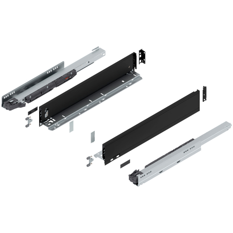 20" Legrabox Drawer System M Height, 3-9/16", 125lb Capacity Full-Extension with BLUMOTION, Carbon Black Matte, item B770M50S-20CB