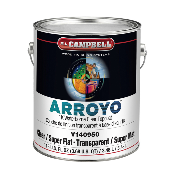 Arroyo 1K Waterbase Topcoat Clear Flat, 5 Gallon - Ml Campbell