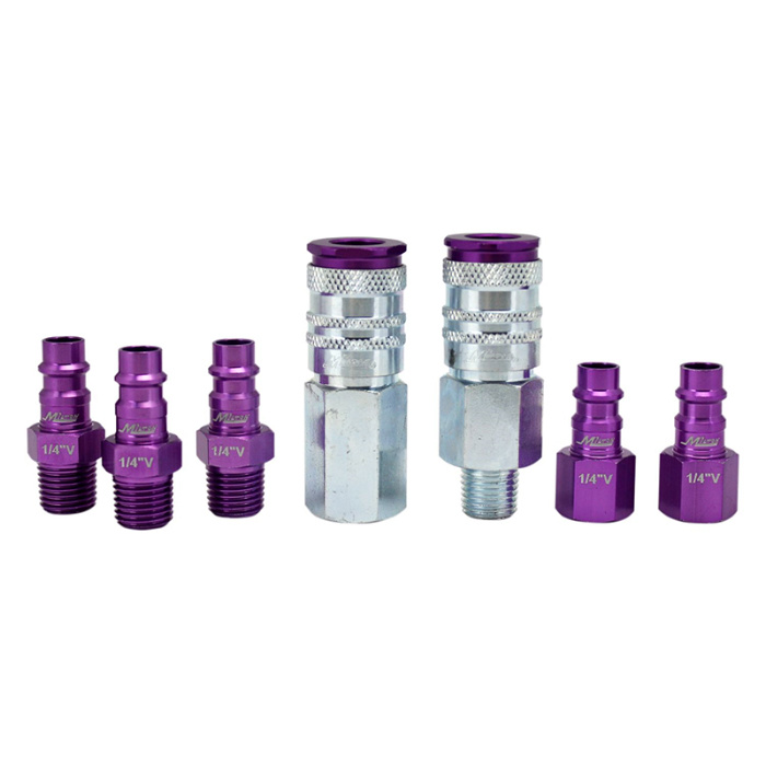 ColorFit HIGHFLOWPRO Coupler and Plug Kit V-Style, Purple - 1/4